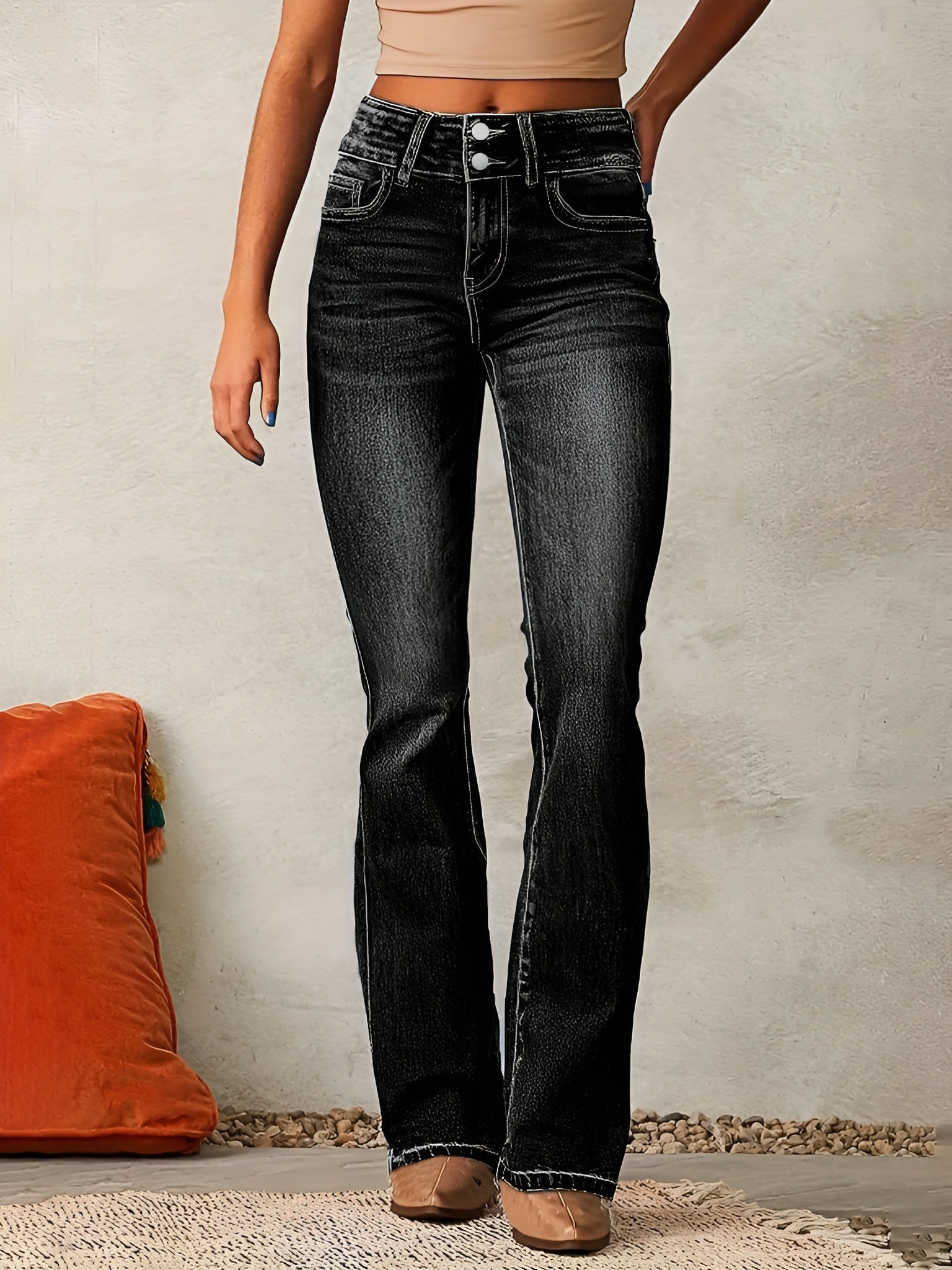 Freja | High Waist Flared Jeans med Høy Midje