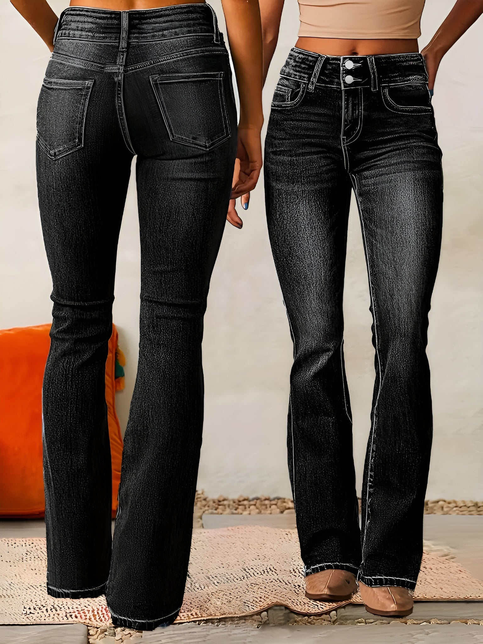 Freja | High Waist Flared Jeans med Høy Midje