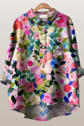 Aleidis™ -  Artigianale-bluse med blomstermønster