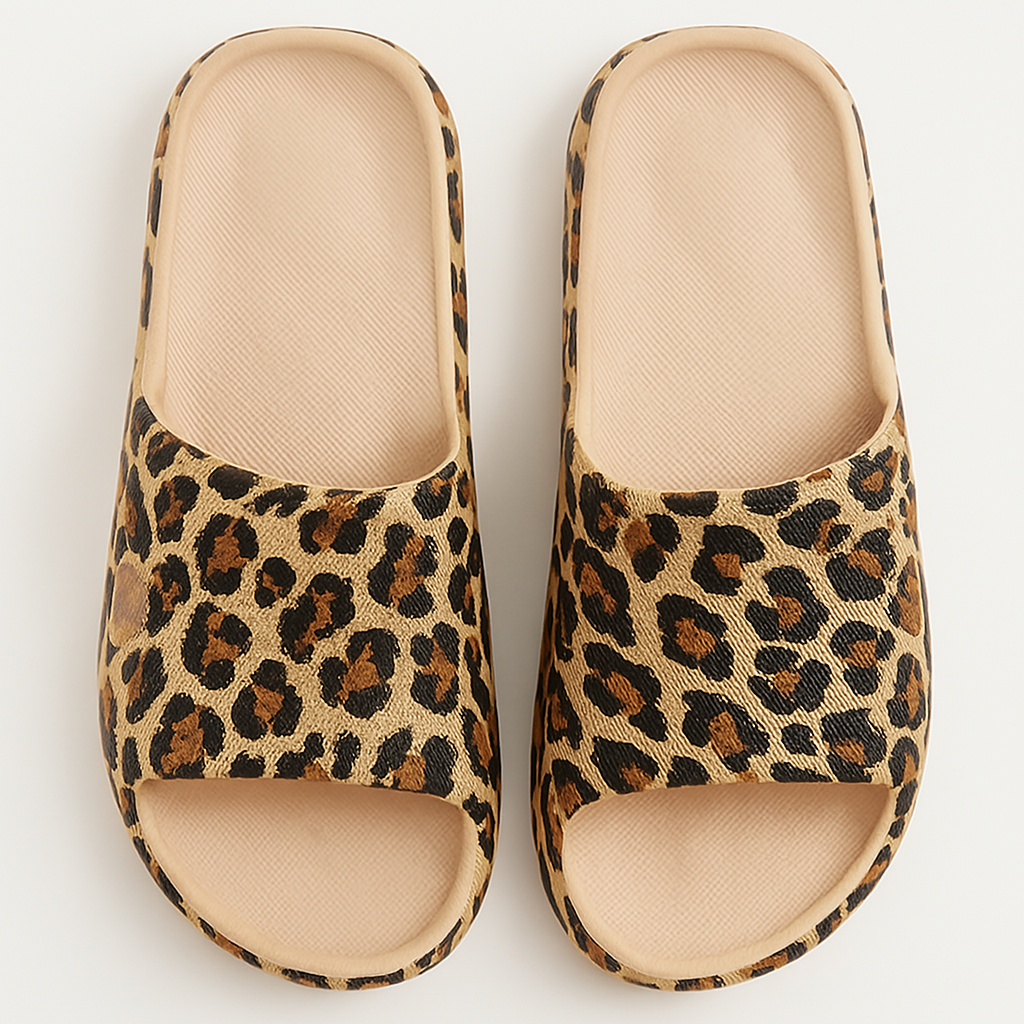 Leopardmønstrede Sommertøfler – Komfort og Stil i Ett